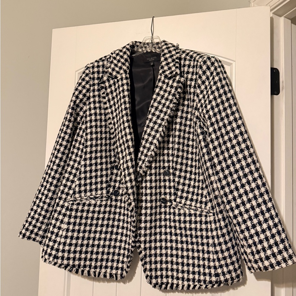 Talbots Classic Black and White Blazer
